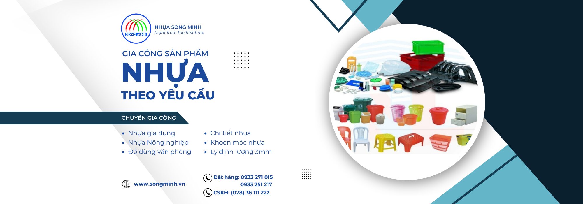 Song Minh chuyên gia công các sản phẩm nhựa theo yêu cầu