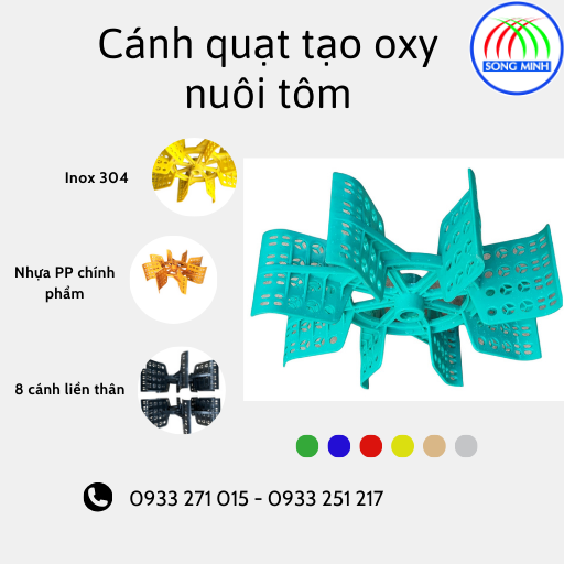Cánh quạt nuôi tôm quạt đúc 8 cánh liền thân Cánh quạt nuôi tôm