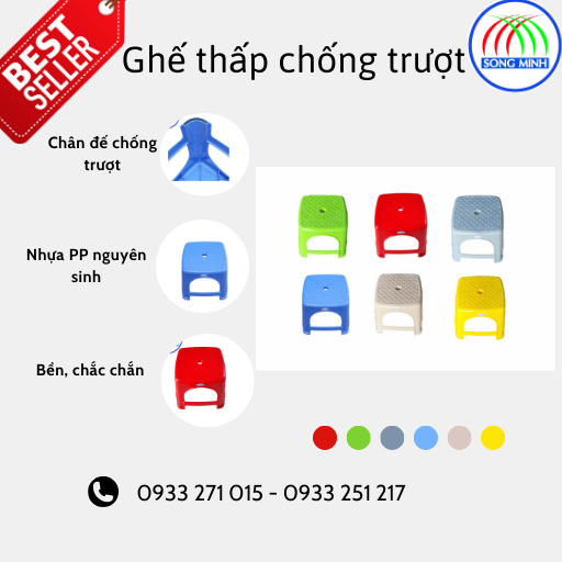 Ghế nhựa thấp chống trượt Ghế nhựa thấp