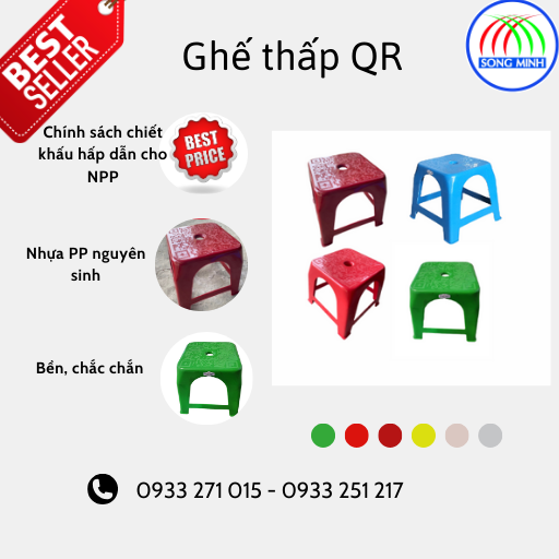 Ghế nhựa thấp QR Ghế nhựa thấp QR