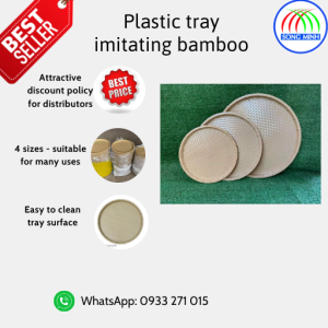 Plastic tray imitating bamboo
