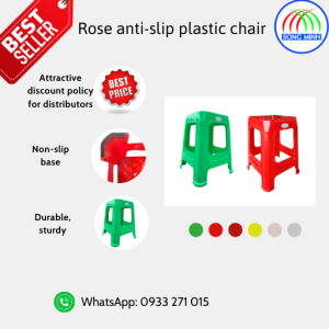 Rose anti-slip plastic chair
