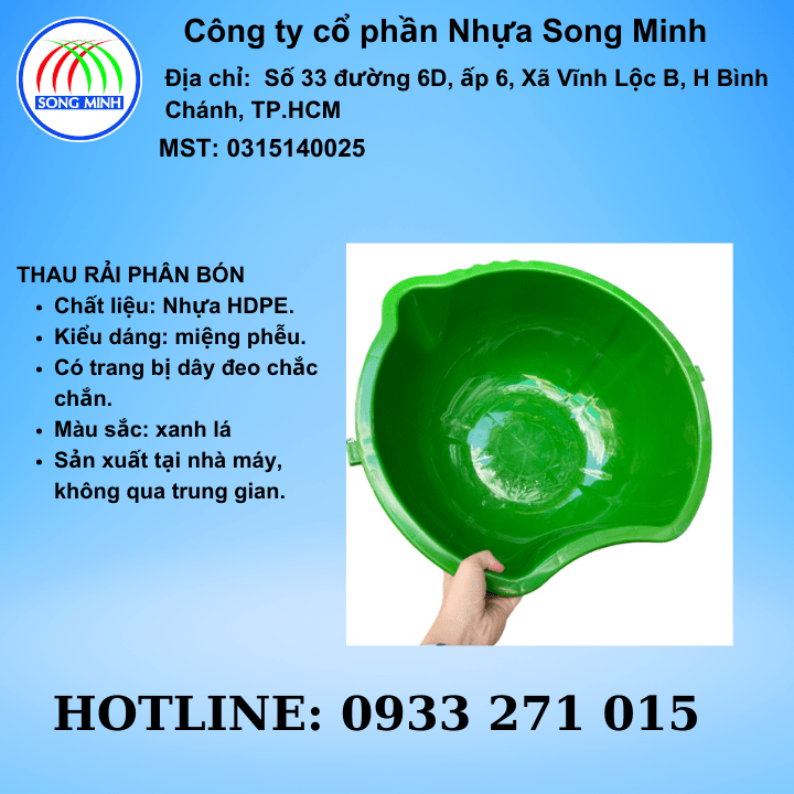 Thúng nhựa rải phân bón được sản xuất tại Thành phố Hồ Chí Minh